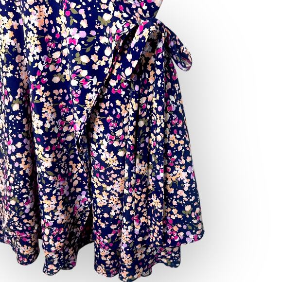 Sanctuary Stitch Fix Johanna Wrap Dress Size 2X NWT Navy Pink Multi Floral Print - Picture 12 of 12